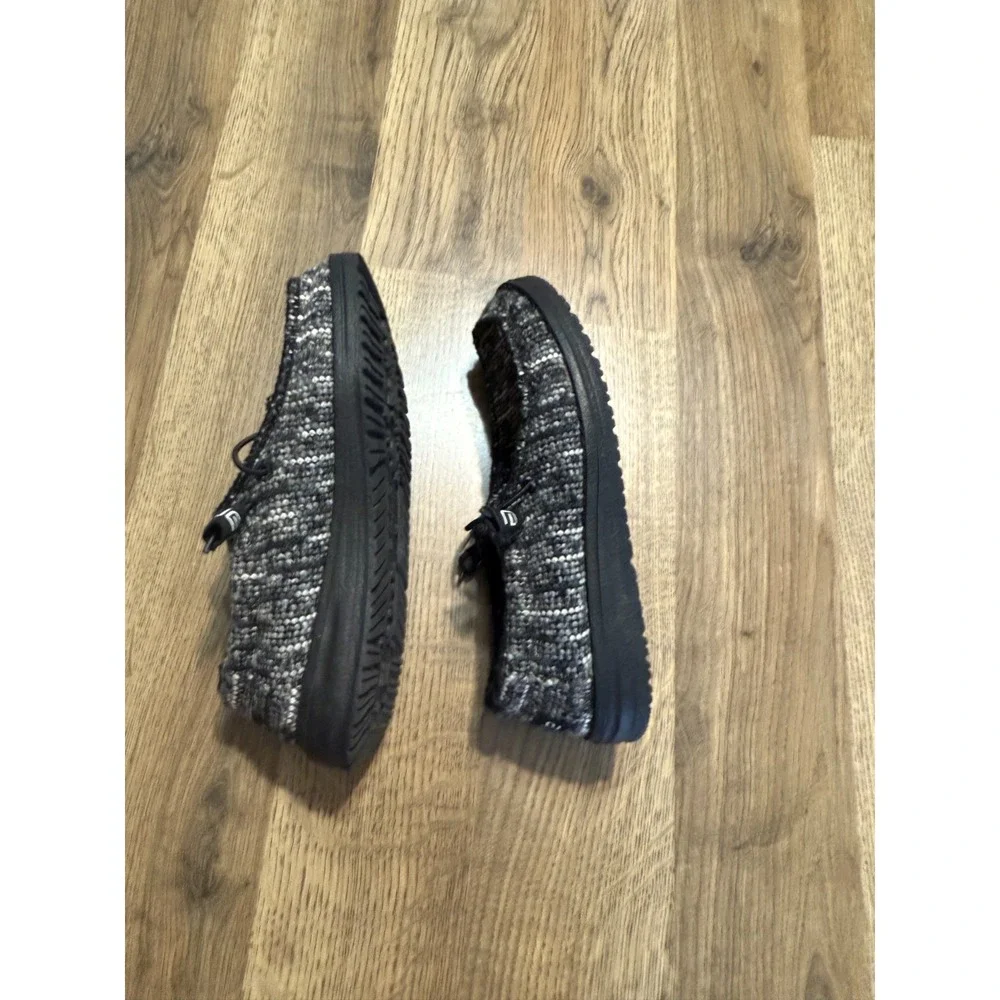 Hey Dude Kids Gray Knit Moccasin Shoes